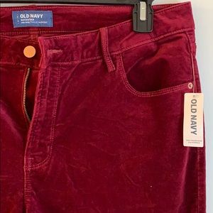 Crimson old navy rockstar velvet pants